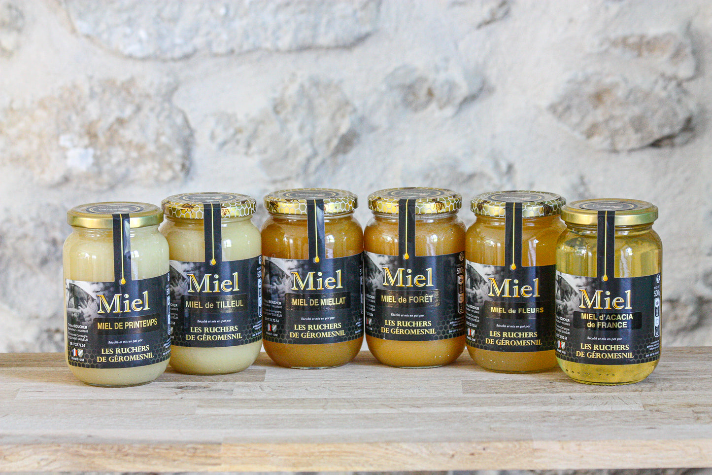 Coffret découverte miel des Ruchers de Geromesnil (Lot de 7 - 500g chacun)
